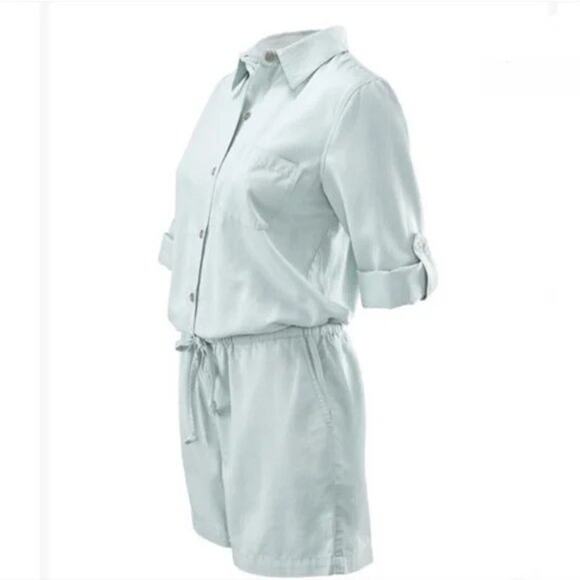 CAbi 5107 Alexa Romper in Faded Blue Collard Jumpsuit Button Down Playsuit - Picture 5 of 9